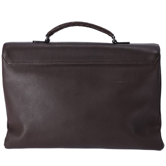 BOTTEGA VENETA Intrecciato Business Bag Dark Brown Leather - Picture 3 of 8